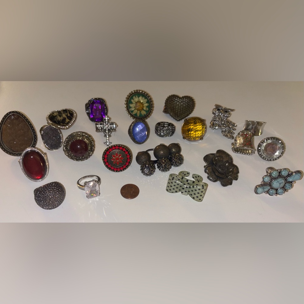 Fun, Various Multi-Color Women's Costume Rings Bundle